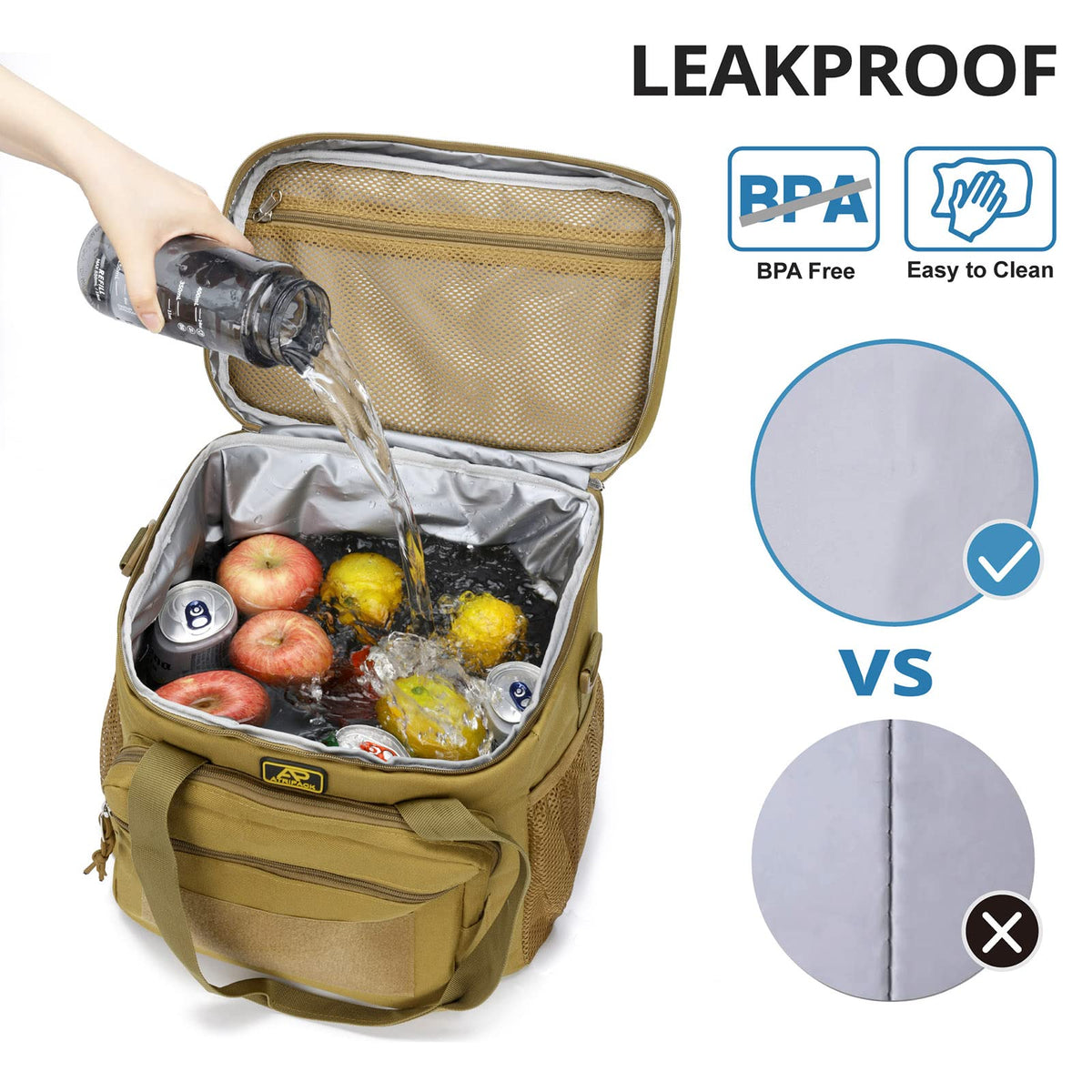 ATRIPACK lunch box adjustable shoulder strap demonstrating comfortable carry.