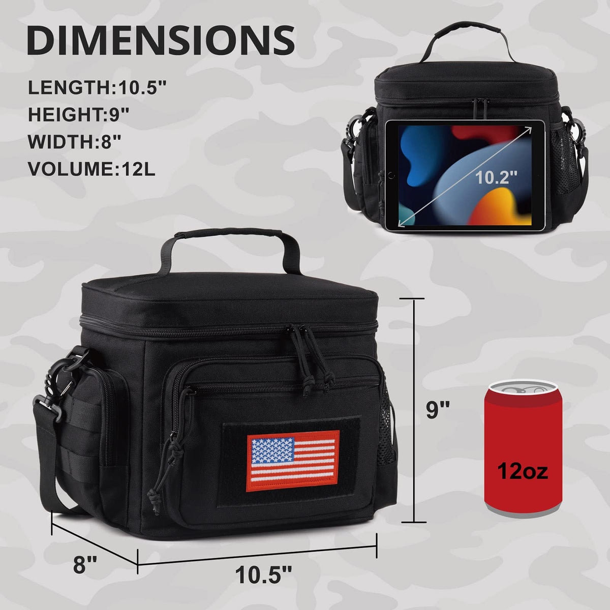 ATRIPACK lunch box adjustable shoulder strap shows comfortable carrying.