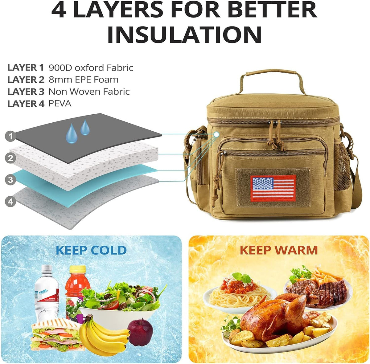 ATRIPACK side pocket with water bottle fits standard containers.