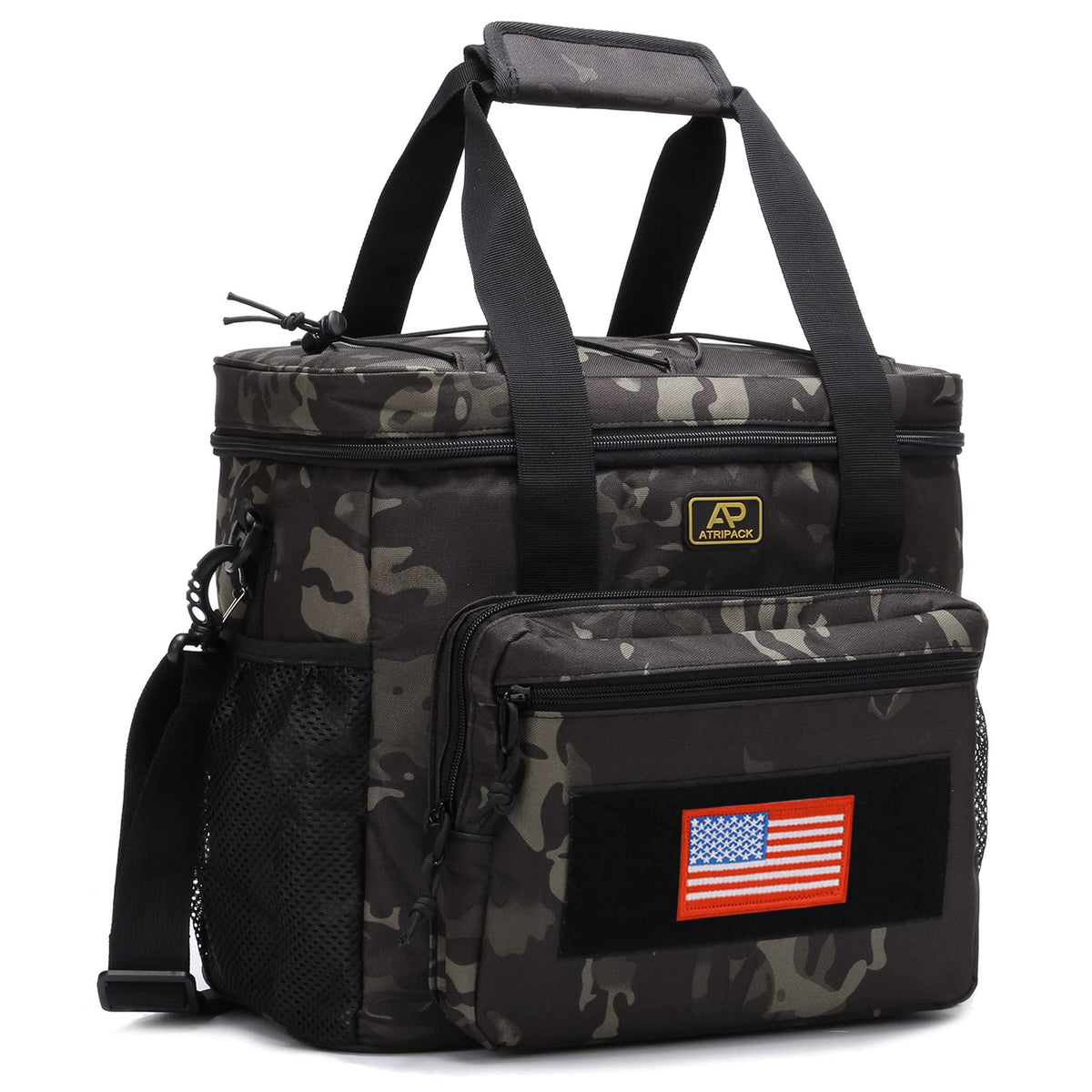 ATRIPACK lunchbox tactical camouflage black in full view for daily use