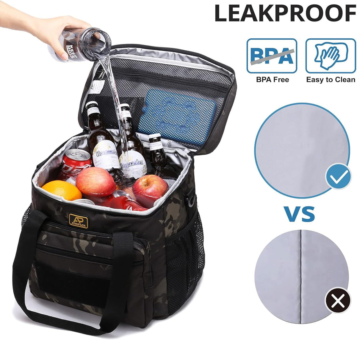 ATRIPACK lunchbox waterproof lining easy to wipe clean after spills