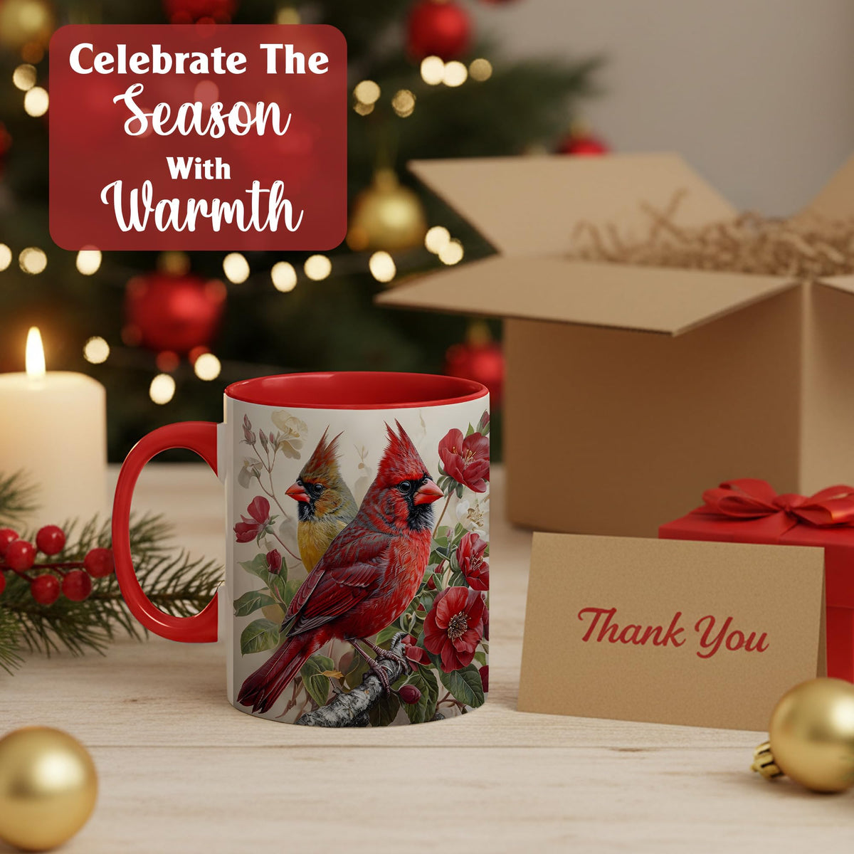 ATSAKA Cardinal mug packaging ready for gifting and display