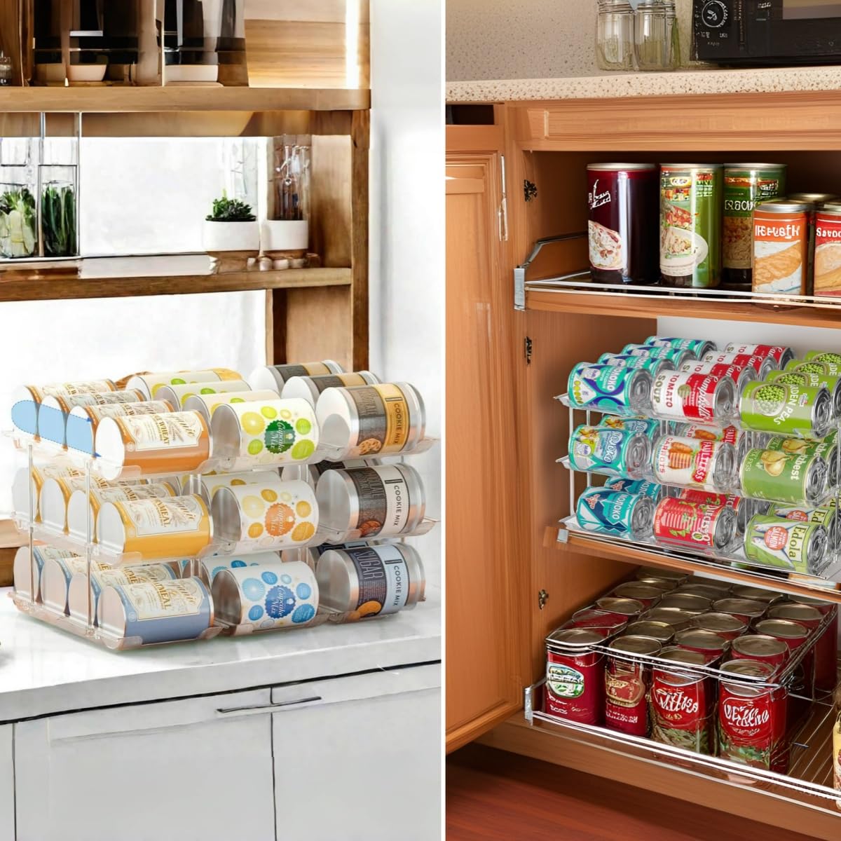 Attelite clear design helps monitor can inventory at a glance.