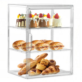 Attelite pastry display case with magnetic door for quick one-handed access to baked goods