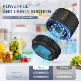ATTIKBIZ Mason Jar Vacuum Sealer regular-mouth attachment preserves leftovers in standard jars.