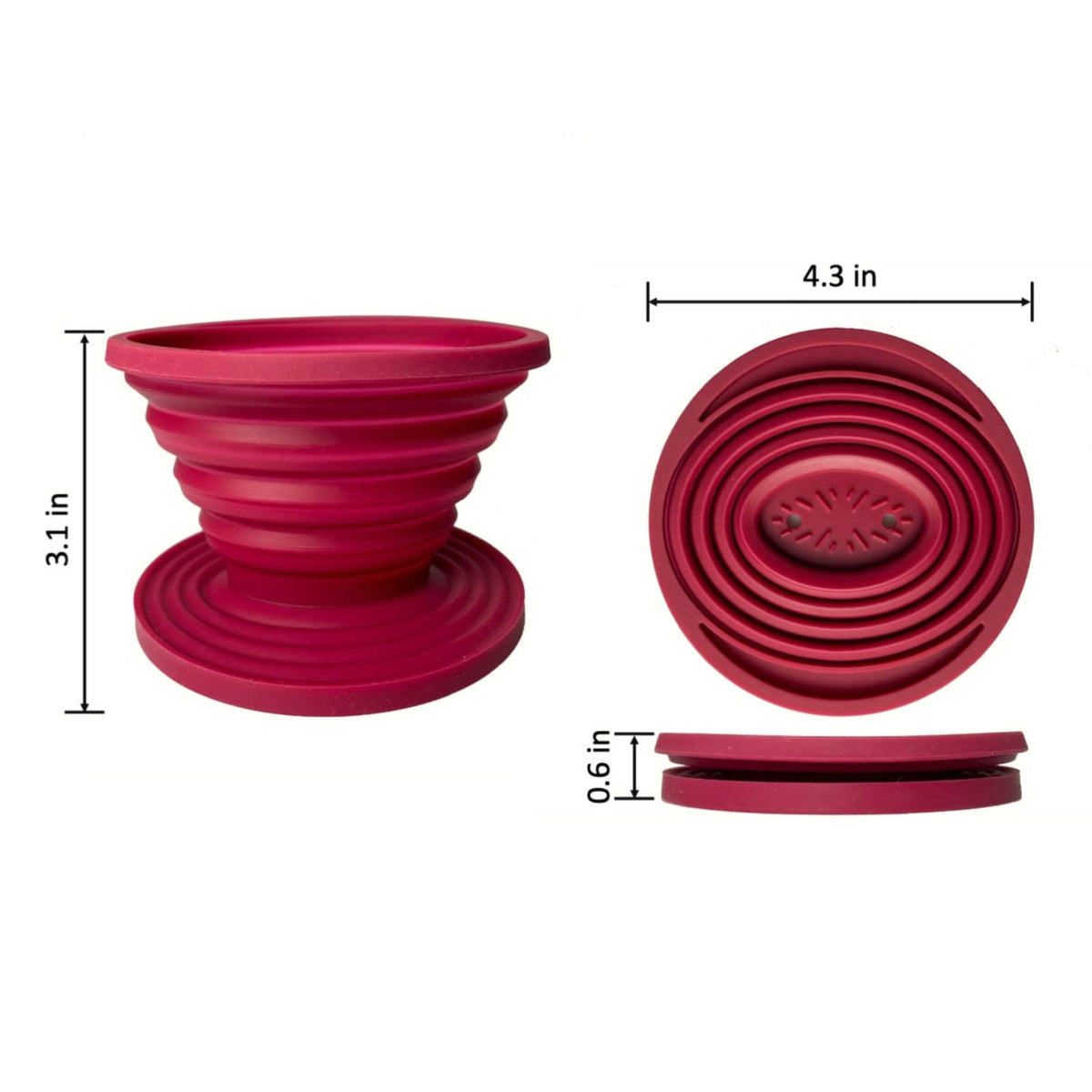 Attsky collapsible dripper over cup setup enables easy outdoor brewing.