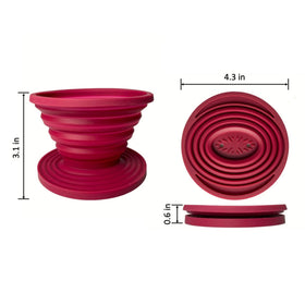 Attsky collapsible dripper over cup setup enables easy outdoor brewing.