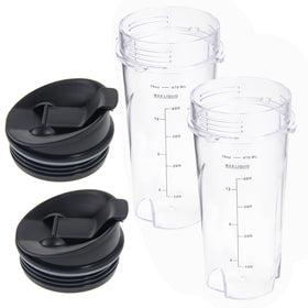Atuwebo 16oz replacement cup for Ninja QB3001SS, front view with measurement marks