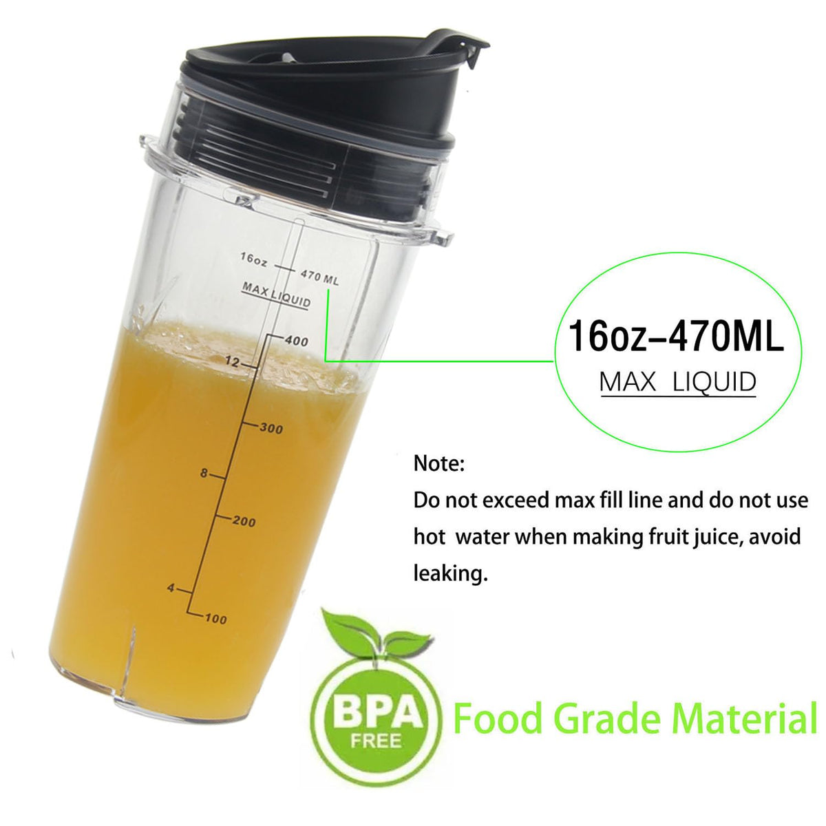 BPA-free, easy-clean replacement cups label by Atuwebo