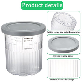 Atuwebo Creami Deluxe Pints include spoons and a scoop for effortless serving.