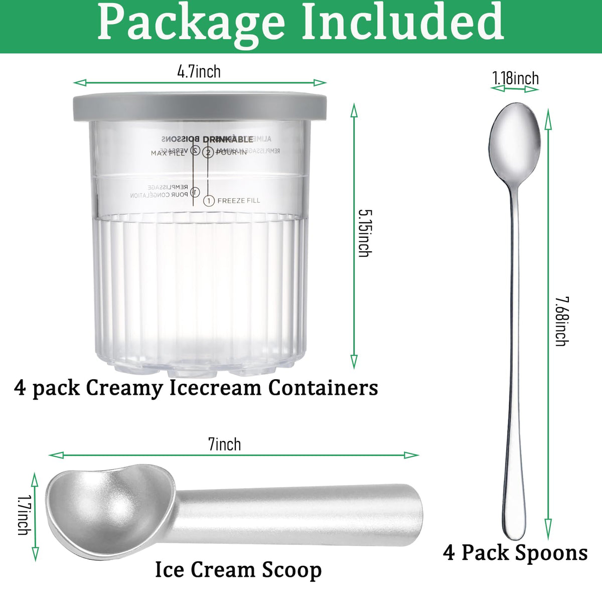 Atuwebo Creami Deluxe Pints feature an ergonomic body for comfortable handling.