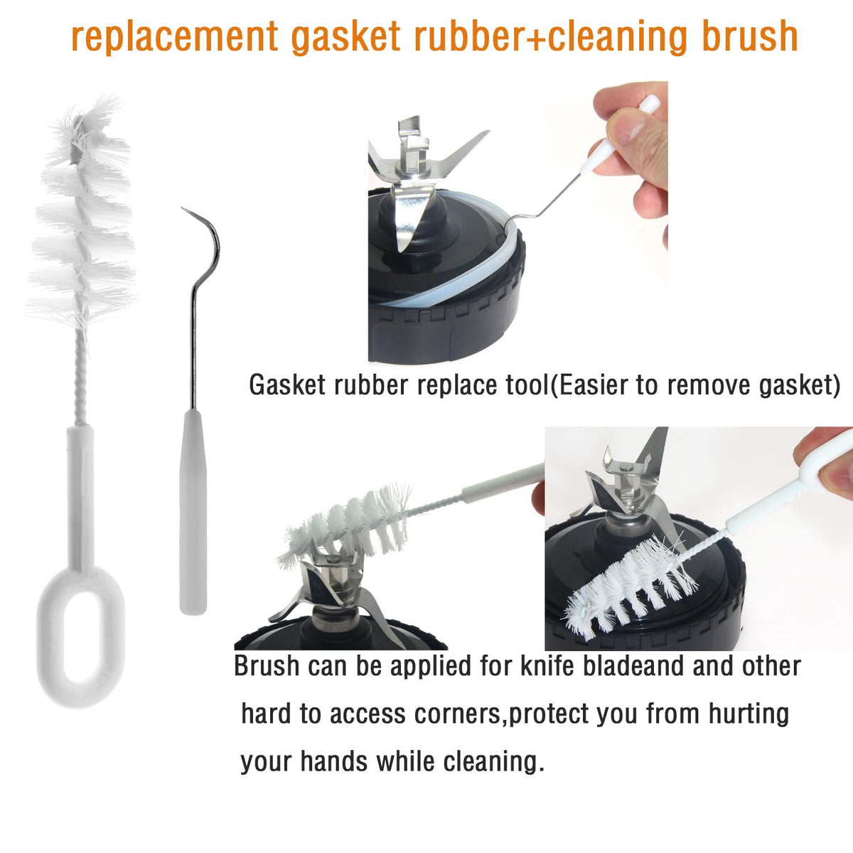 Atuwebo cleaning brush assists reaching tight corners during cleaning.