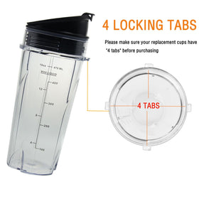 Atuwebo sip & seal lid with 16oz cup for Ninja QB3001SS
