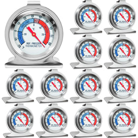 ATZNZIK 12-pack refrigerator thermometer with large dial for easy monitoring.