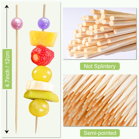 ATZNZIK bamboo appetizer picks 4.7 inches showcase natural material for fresh presentations.