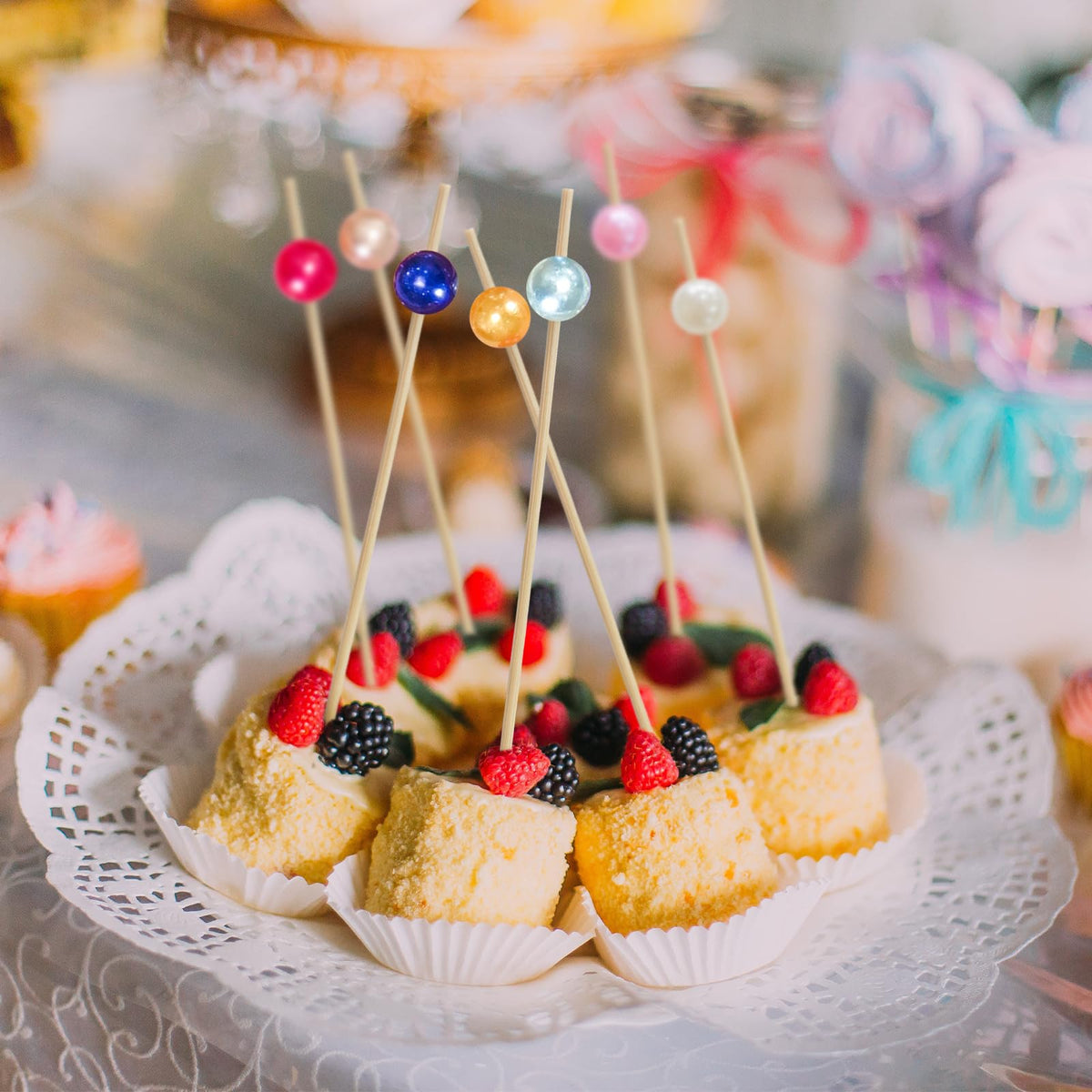 ATZNZIK decorative picks for drinks and bites enhance presentation at parties.