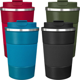 ATZNZIK four-pack insulated mugs in bold colors for on-the-go coffee
