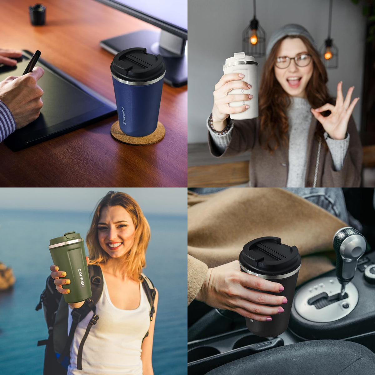 ATZNZIK gift-ready stainless mug in four colors
