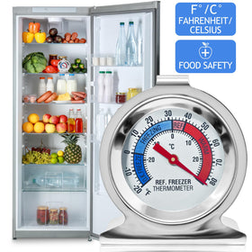 ATZNZIK hanging design thermometer fits shelves or racks for flexible placement.