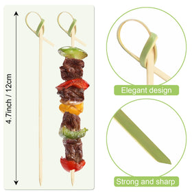 ATZNZIK knot-design bamboo picks for stylish, mess-free serving
