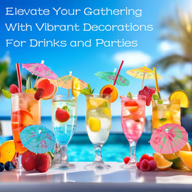 ATZNZIK luau party umbrellas suit Hawaiian-themed servings.