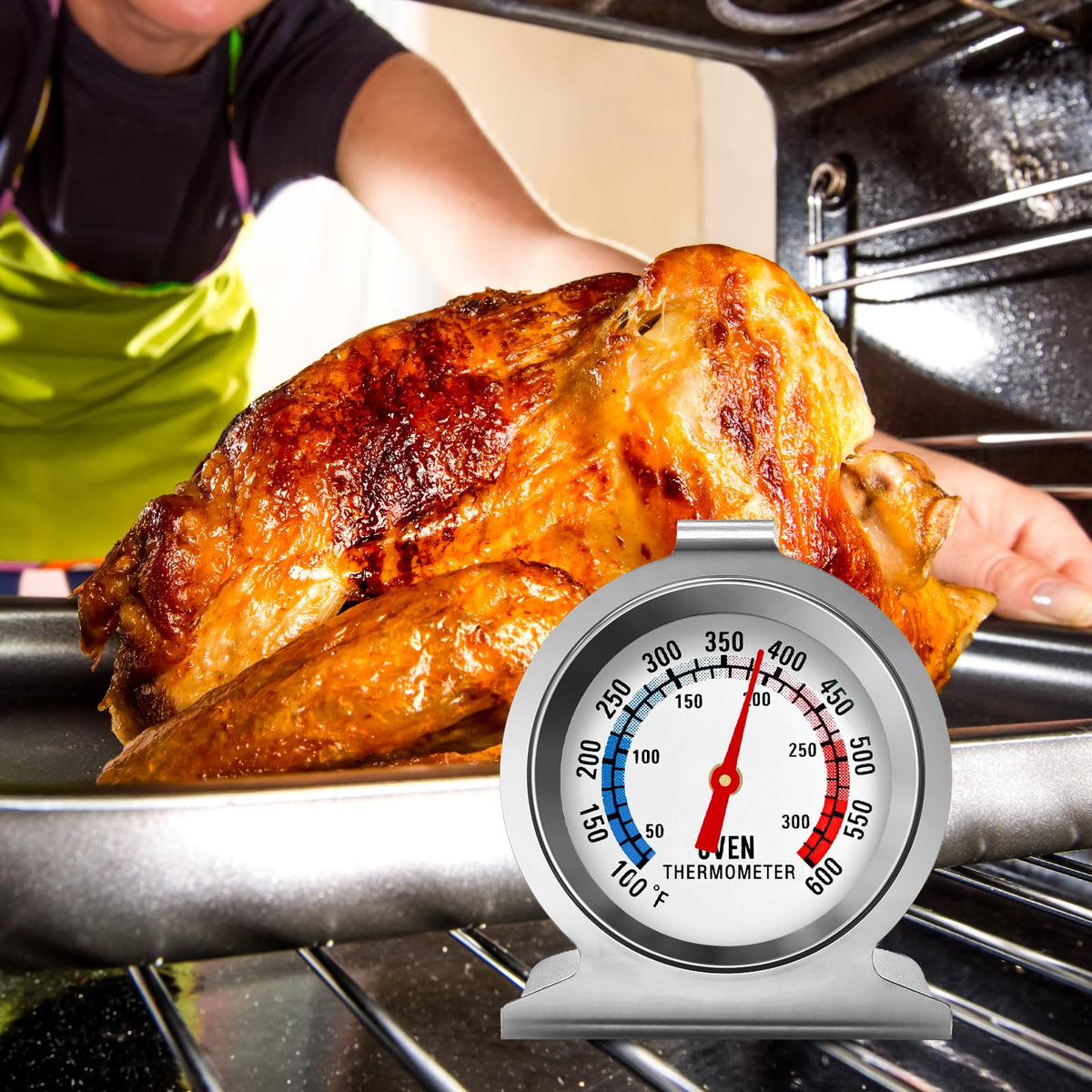 ATZNZIK thermometer 100-600°F range for versatile cooking checks