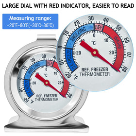 ATZNZIK stainless steel thermometer offers durable, waterproof performance for fridge and freezer use.