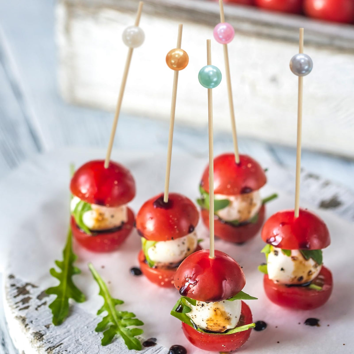 ATZNZIK wedding party toothpicks add elegant finishing touch to appetizers.