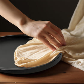 AUAM bamboo lazy susan spice jar close-up shows durability for daily use