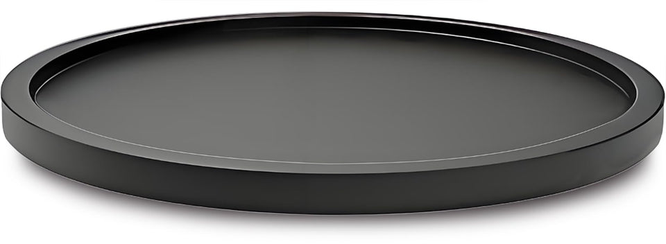 AUAM 14-inch black bamboo lazy susan top view shows organized spice storage