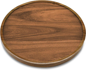 AUAM acacia wood lazy susan close-up grain shows premium durability for daily use.