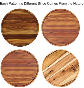 AUAM acacia wood lazy Susan turns freely, adding style to cabinet organization.
