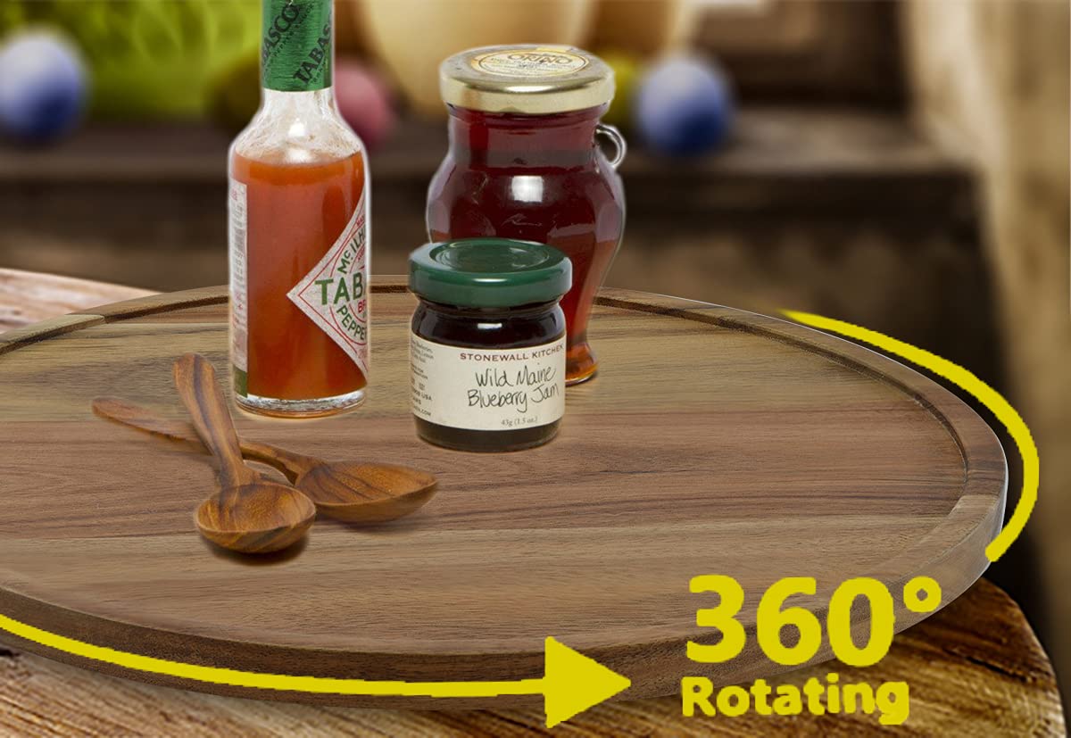 AUAM easy-care lazy Susan clean with damp cloth, no dishwasher.