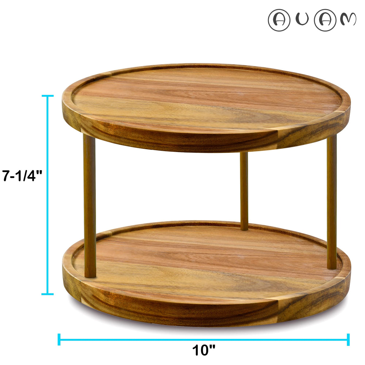 AUAM two-tier design for condiments and jars on kitchen counter or shelf.