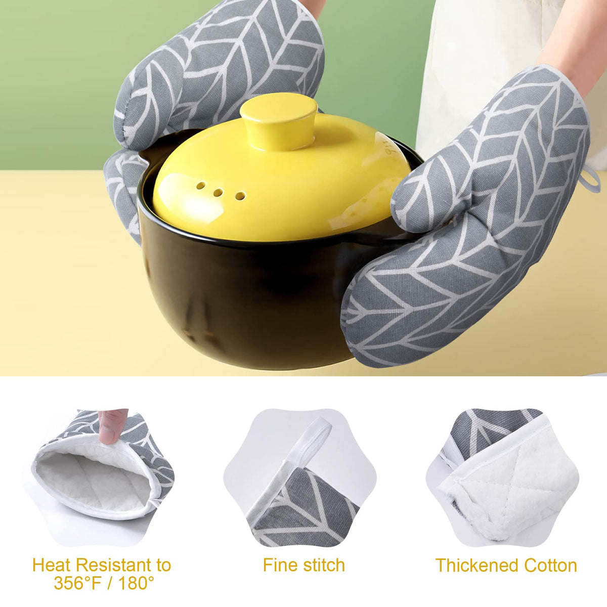 AUAUY quilted cotton lining provides flexible comfort during busy cooking tasks.
