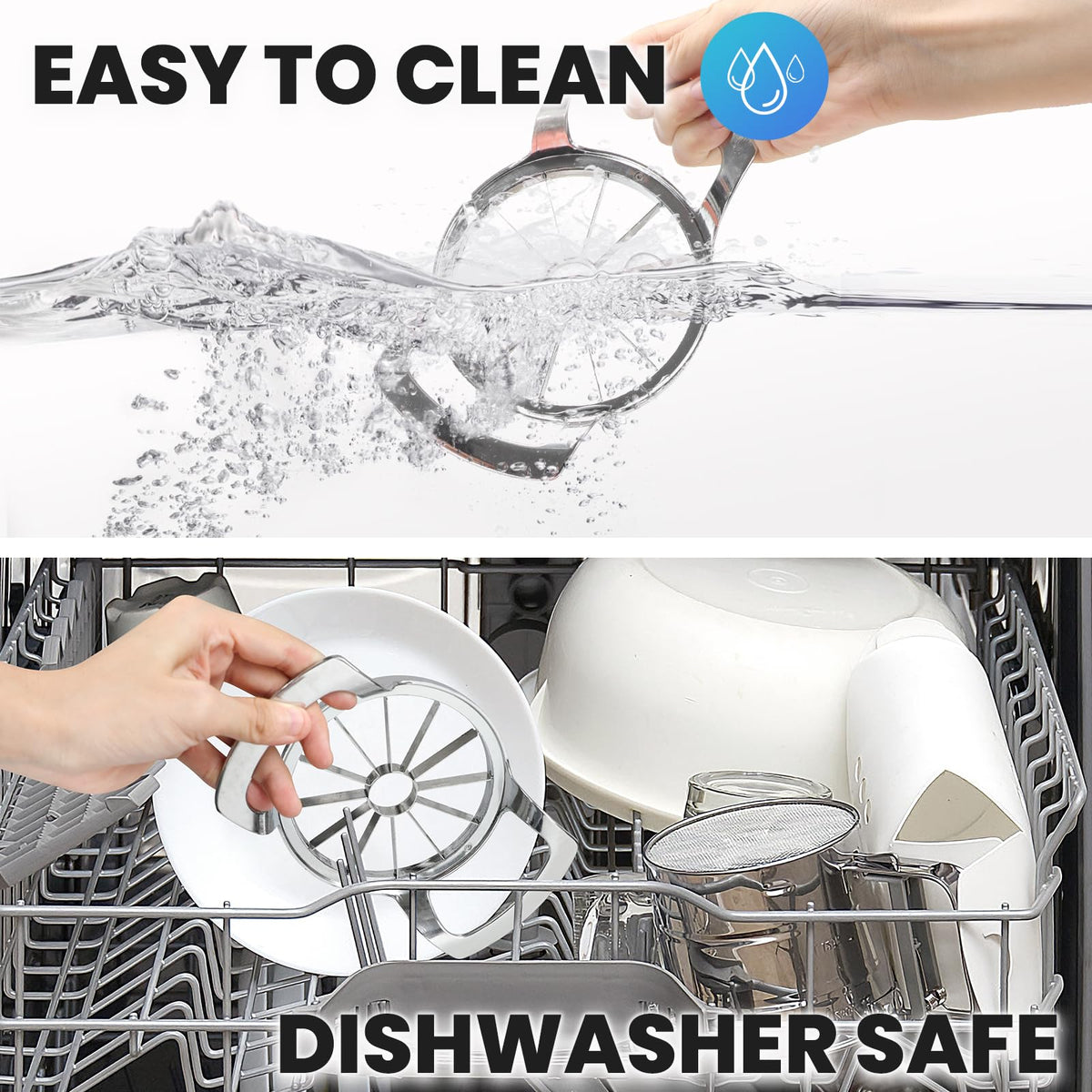 Dishwasher-safe AUBENR Apple Slicer for easy cleaning after use.