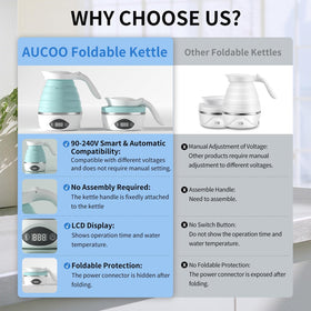 AUCOO BPA-free silicone body ensures safe, taste-preserving use.