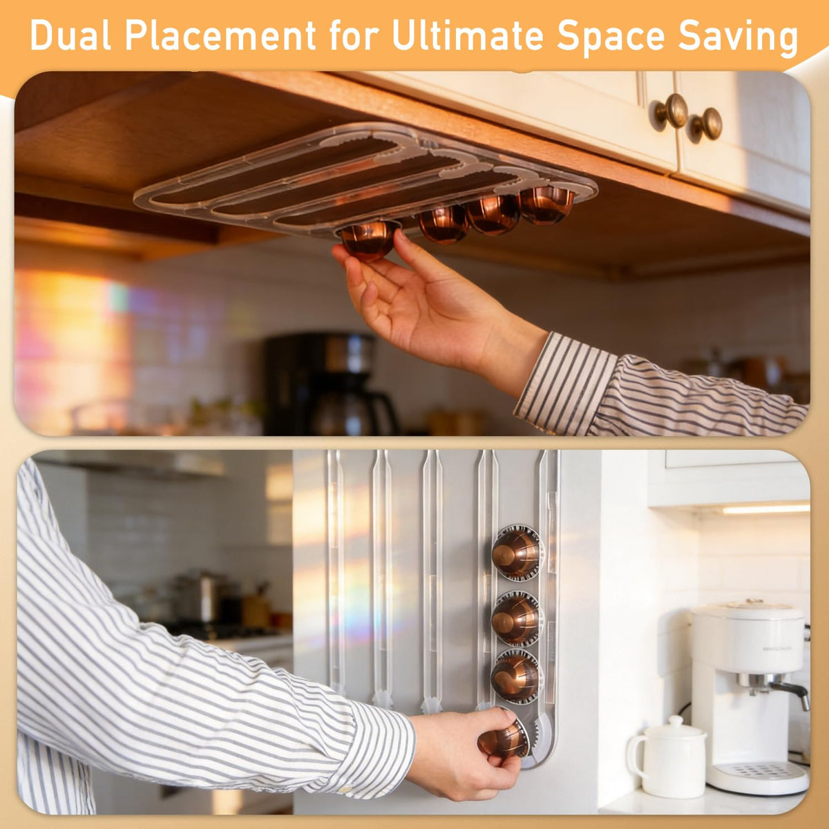 Aucuqu transparent rack shows pod inventory at a glance.