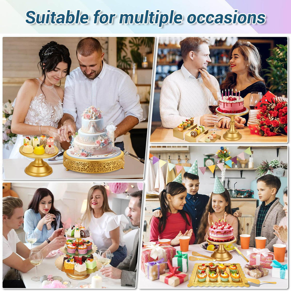 Audab cake cutting knife and server set for formal celebrations