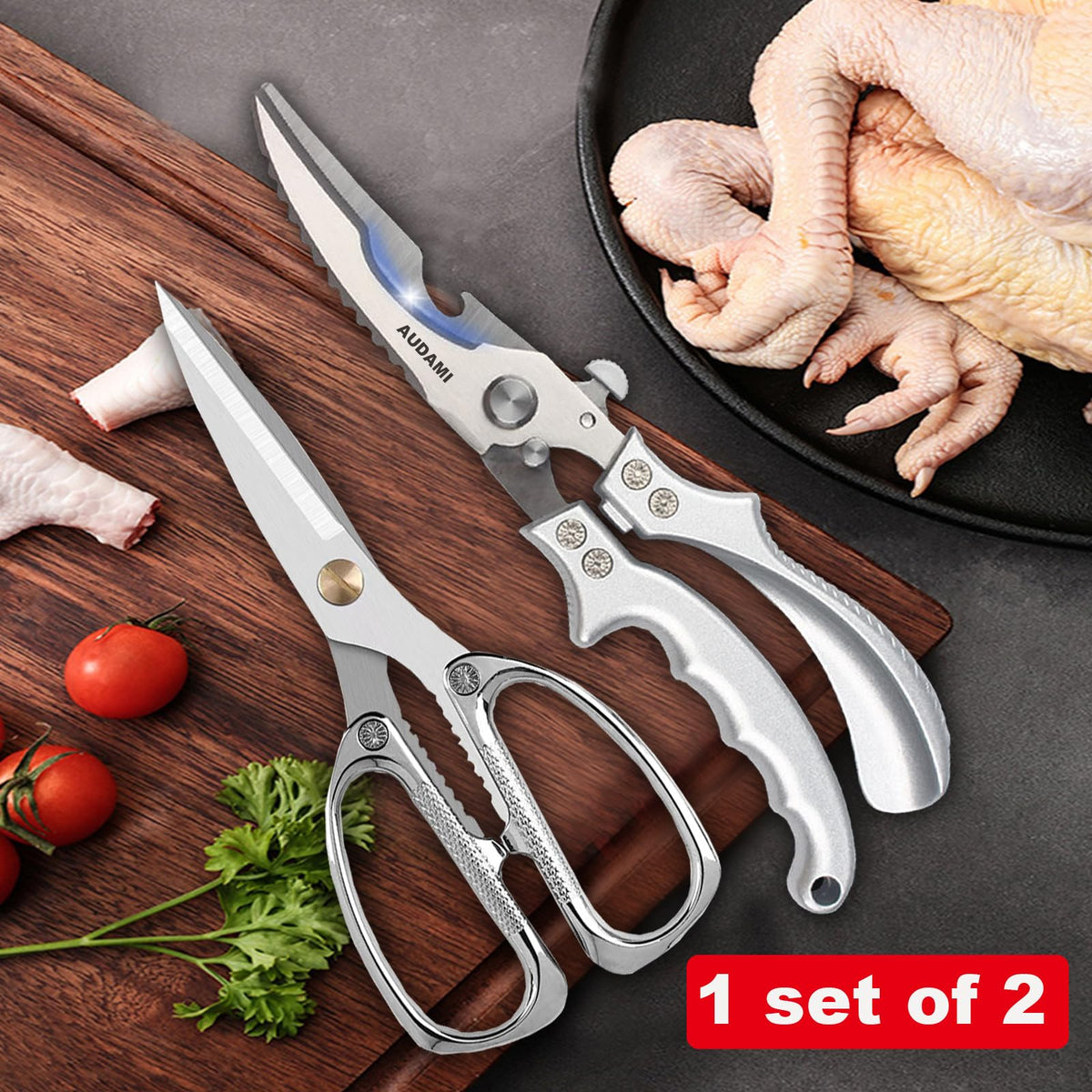 AUDAMI stainless steel blades stay sharp for everyday kitchen tasks.
