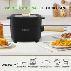 Audecook ceramic glaze non-stick interior for easy food release and cleanup.