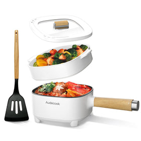 Audecook hot pot 2L with 8-inch pan for quick, versatile meals anywhere.