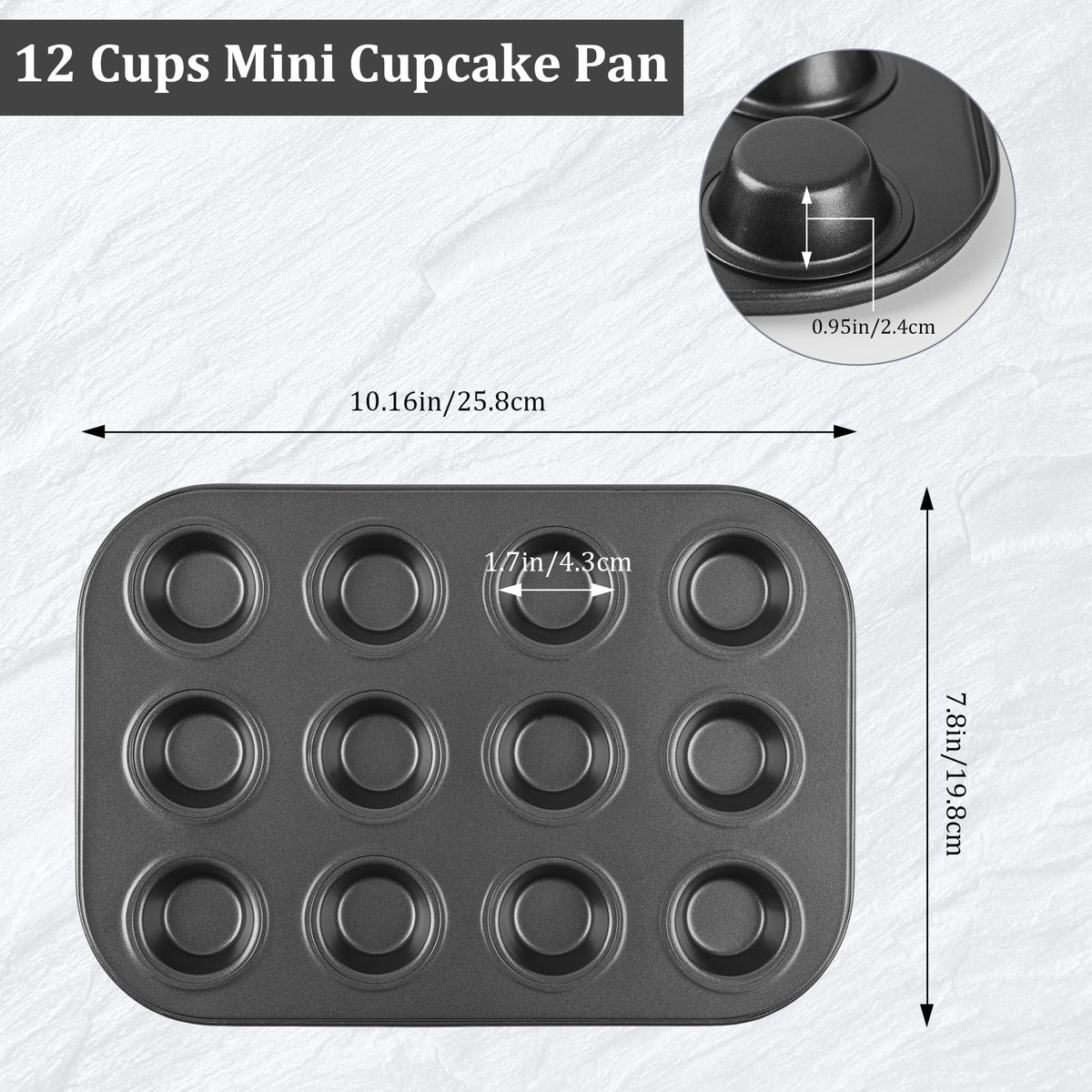 Audingull mini muffin pan with non-stick coating for effortless release.