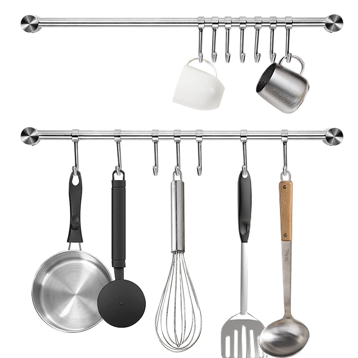 Audmore two-pack kitchen utensil rack overview showing organized setup