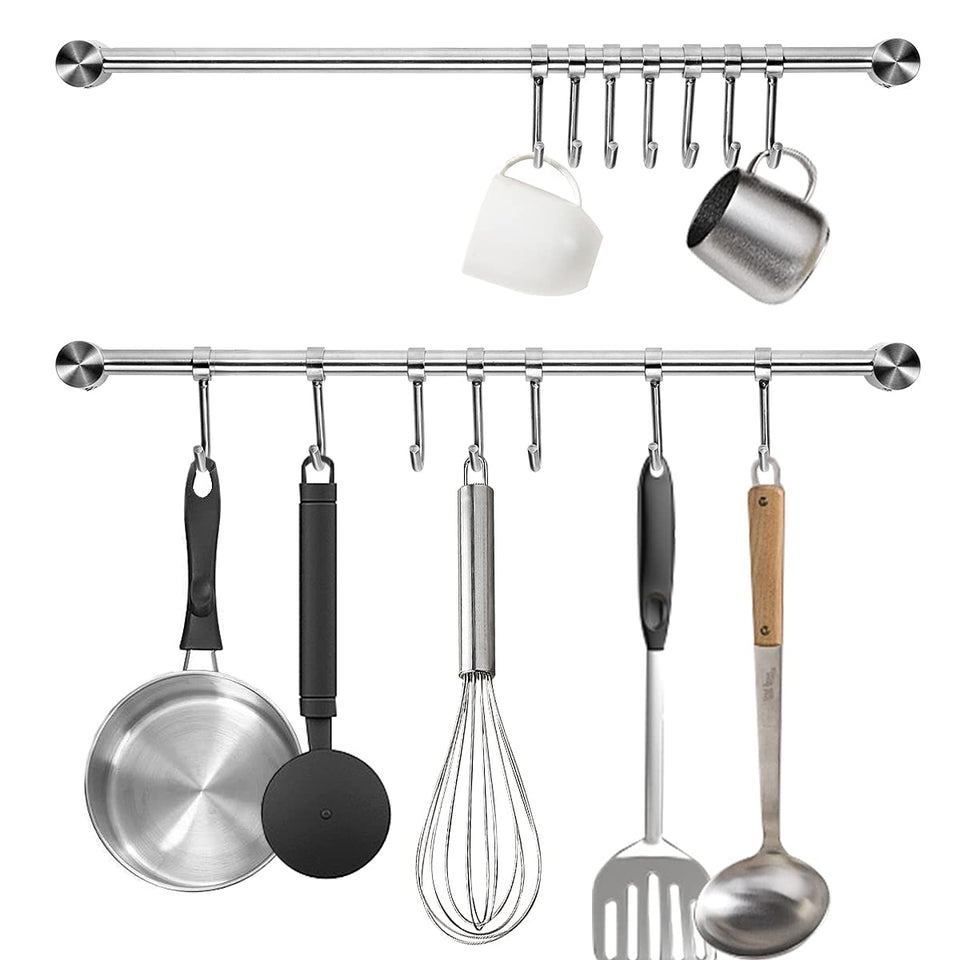 Audmore two-pack kitchen utensil rack overview showing organized setup