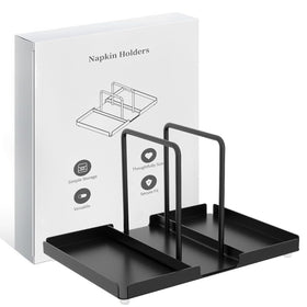 Audmore black matte napkin holder complements any table setting.
