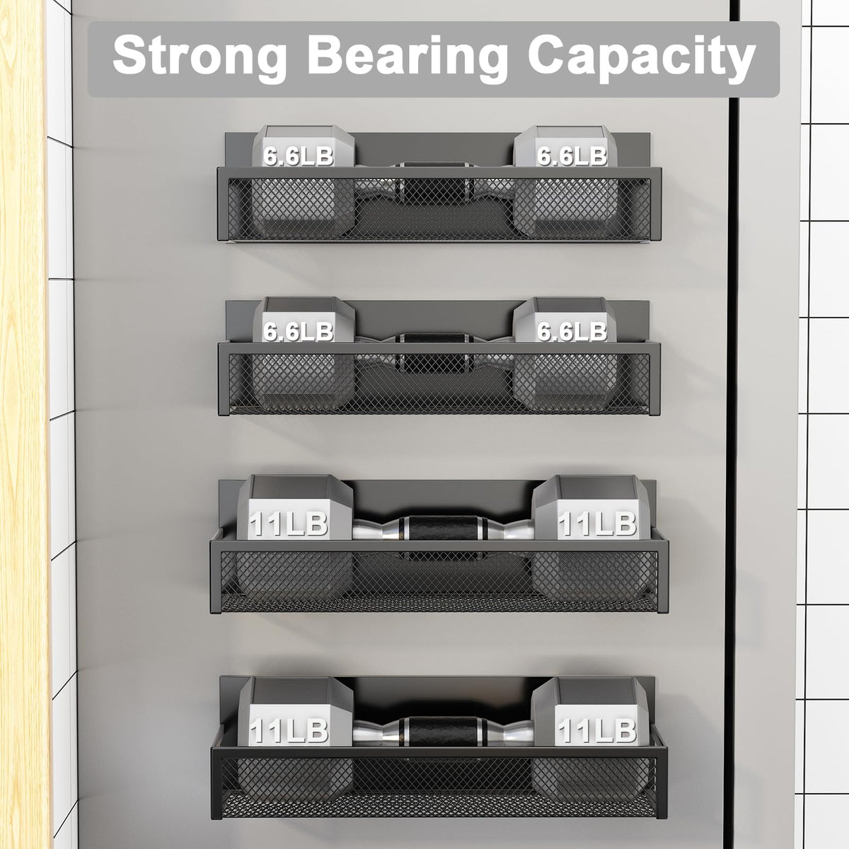 Aufworld moveable hooks attached to rack for versatile kitchen tool hanging.