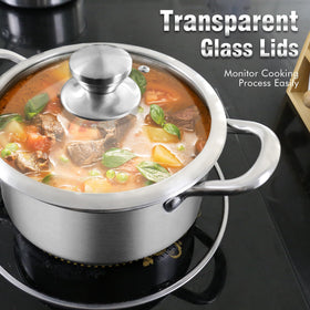 Aufranc AuFranc mirror-polished exterior with clear glass lid for modern kitchens