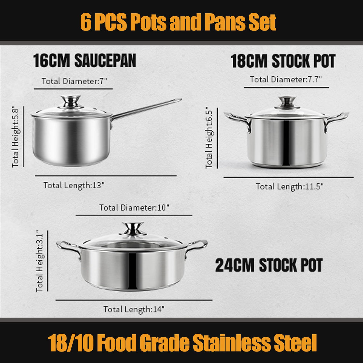 Aufranc stainless steel base with aluminum core for quick, even heating