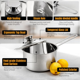 Aufranc tempered glass lids with steam vents retain heat and flavor